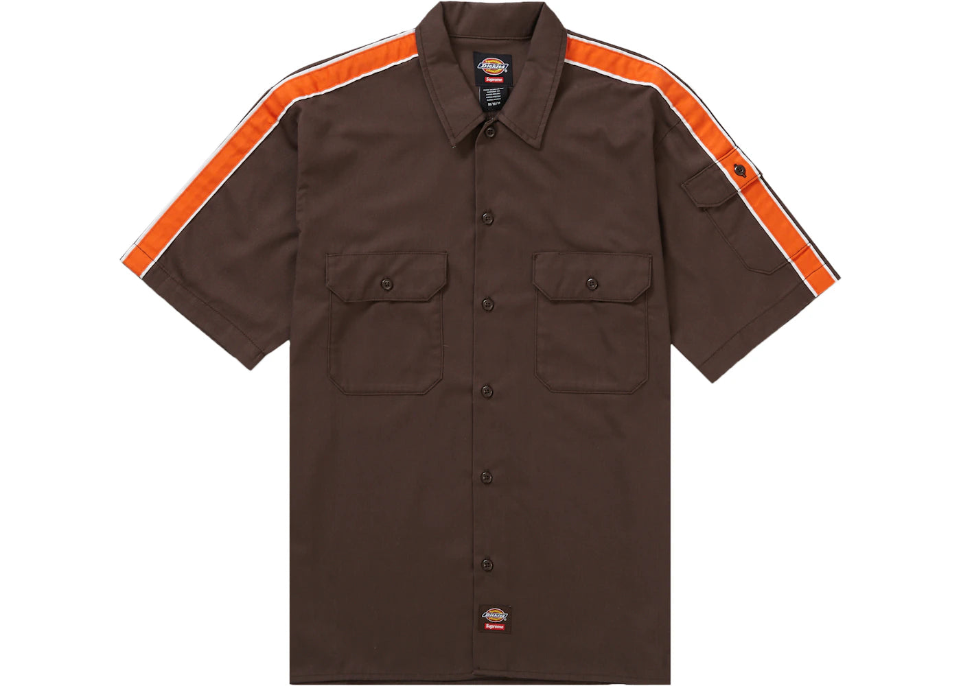 Supreme Dickies Stripe S/S Work Shirt Brown