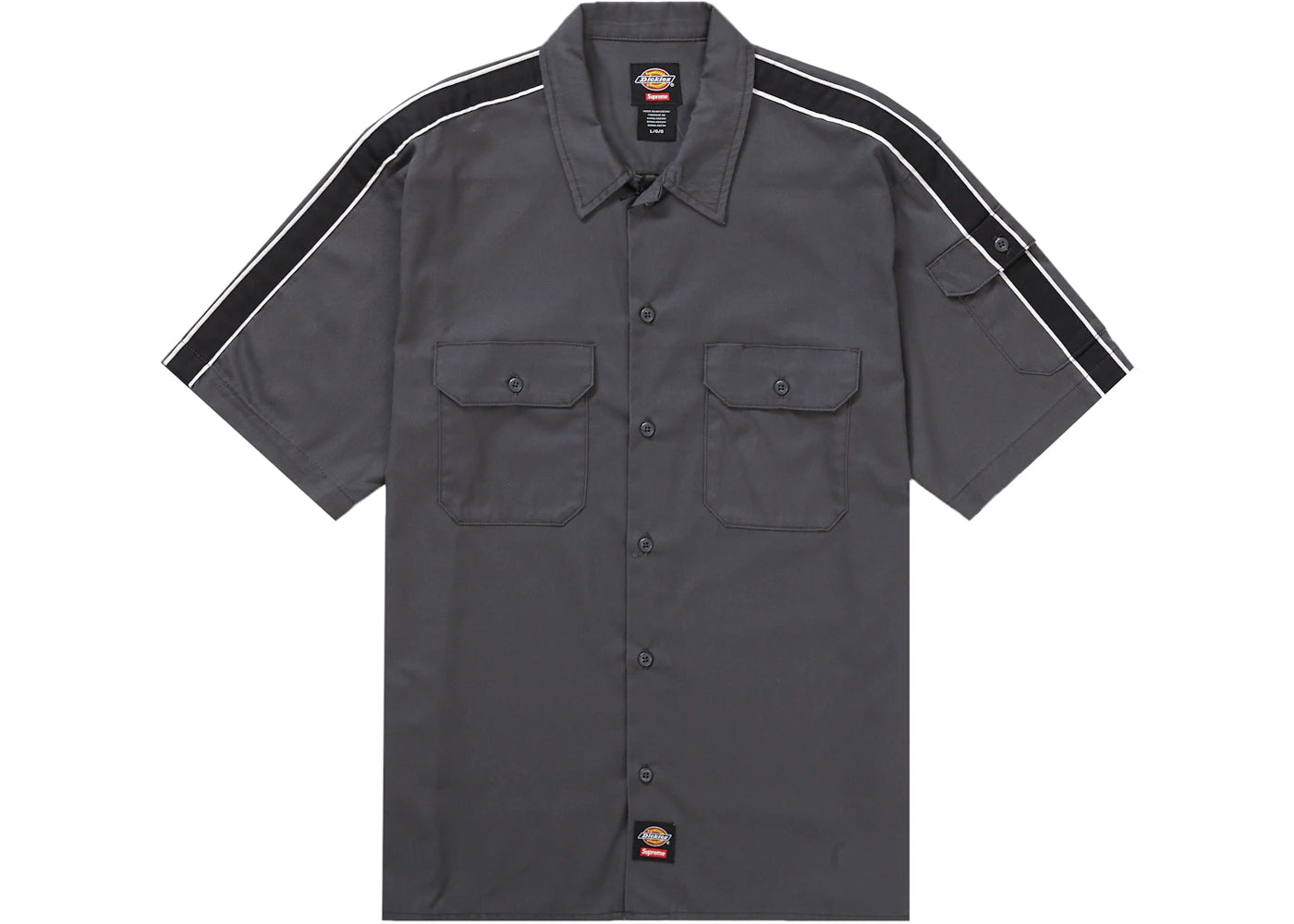 Supreme Dickies Stripe S/S Work Shirt Charcoal