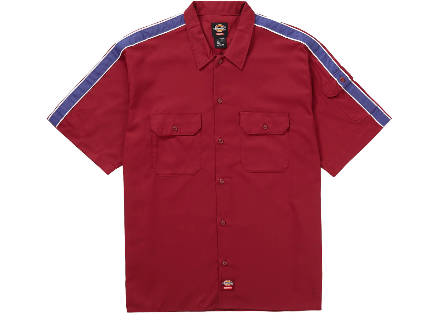 Supreme Dickies Stripe S/S Work Shirt Maroon