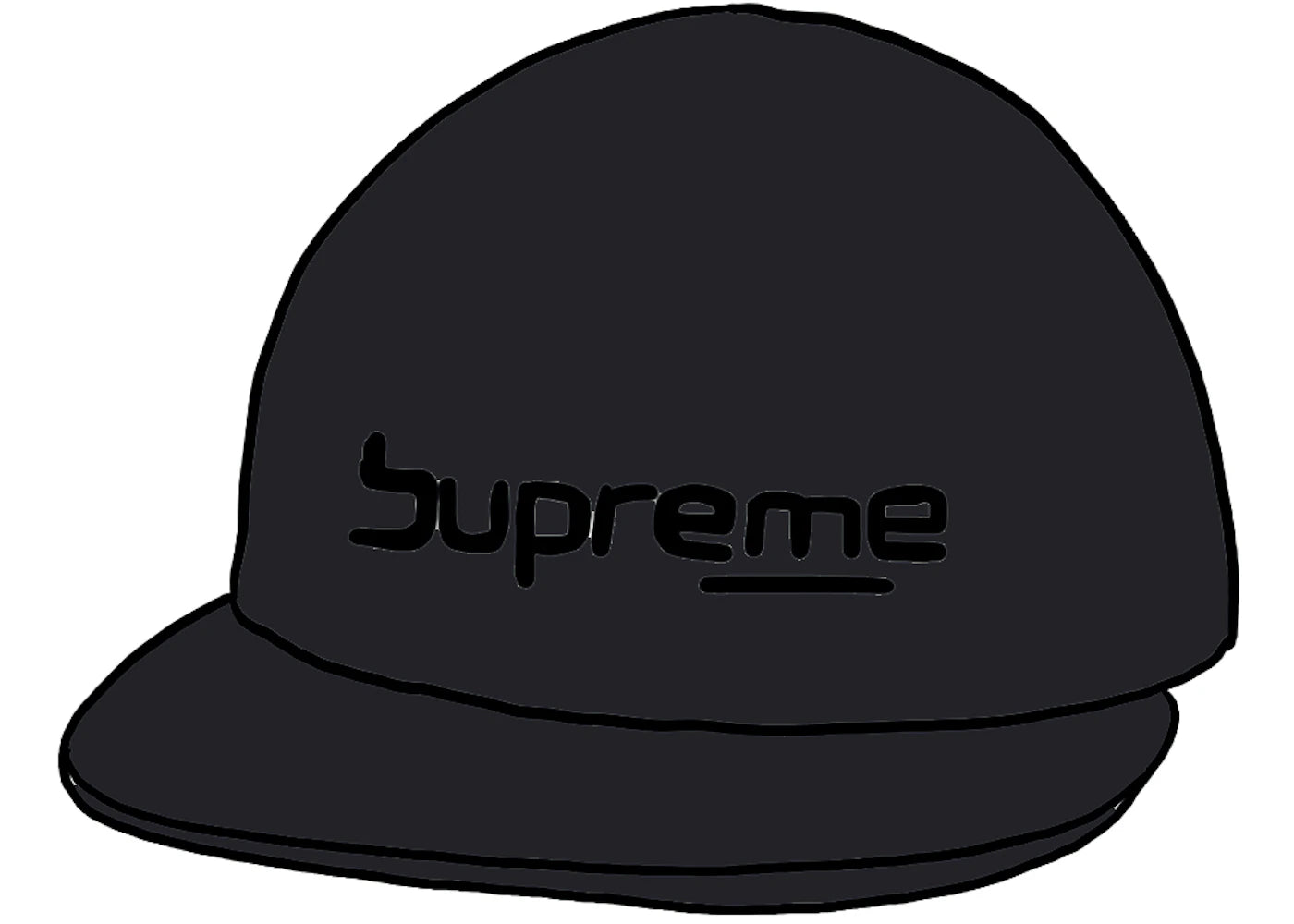 Supreme Digital Logo 6-Panel Black