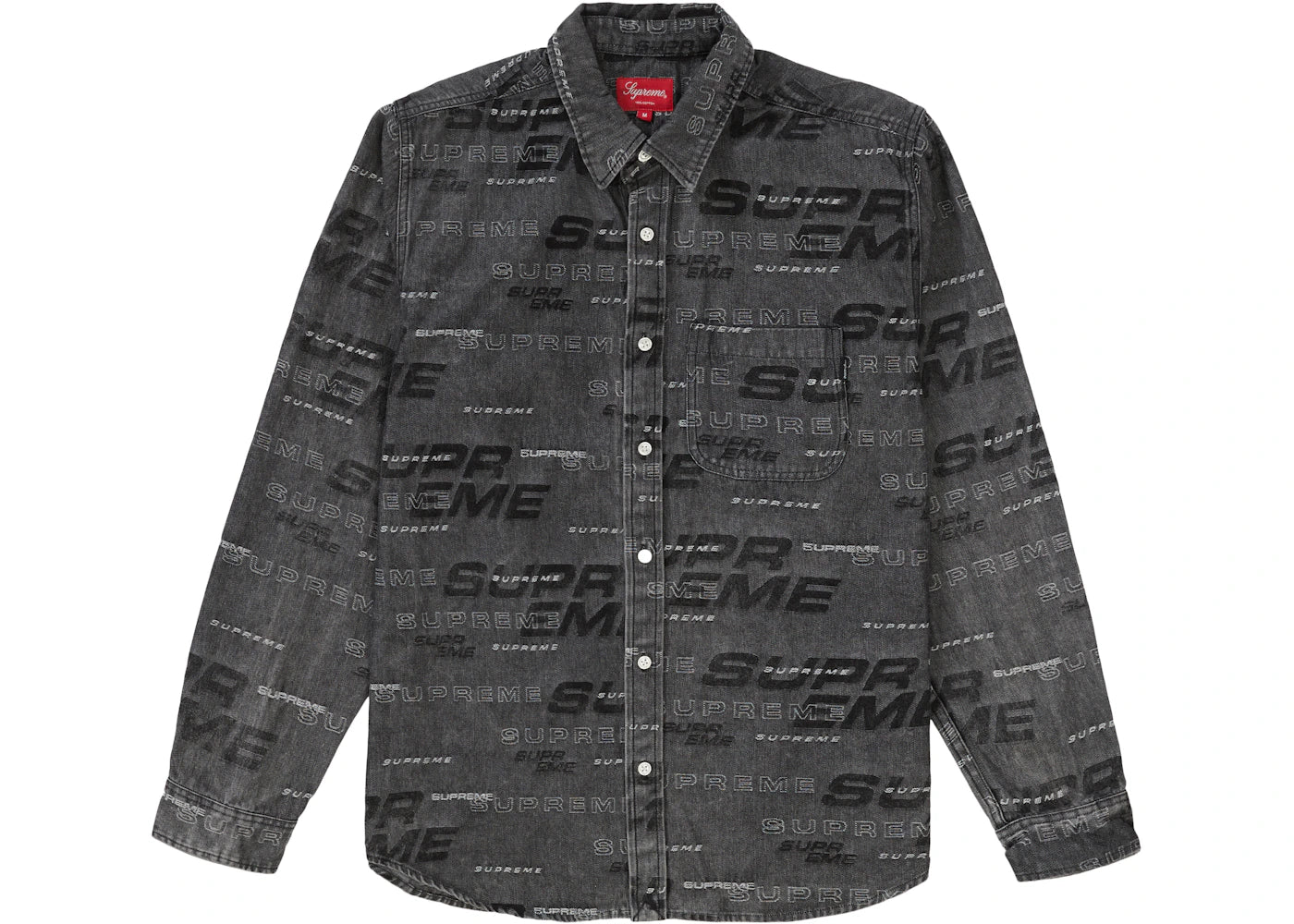 Supreme Dimensions Logo Denim Shirt Black