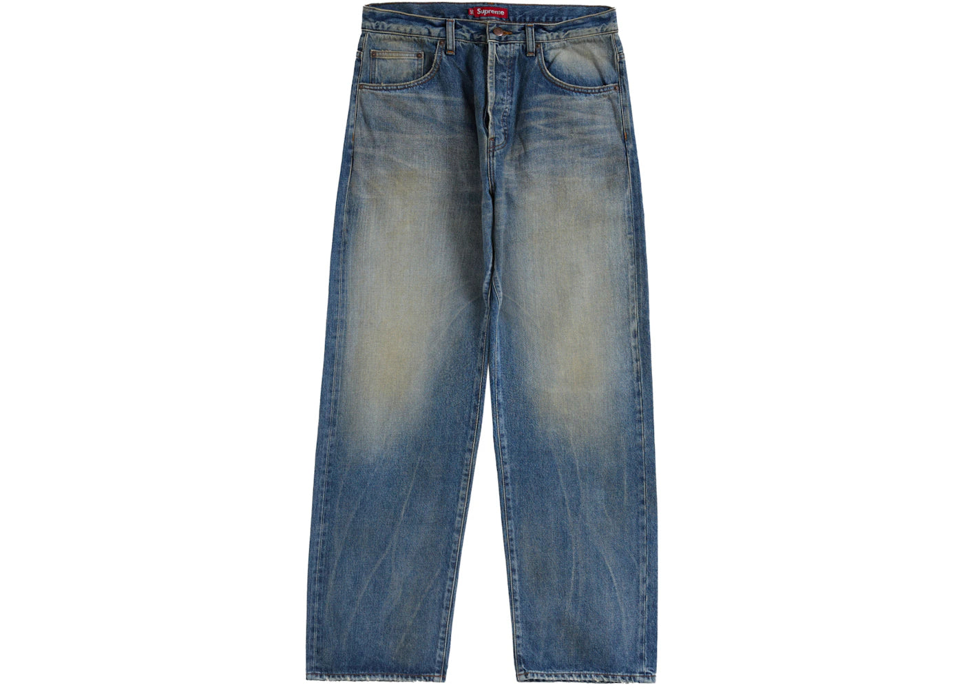 Supreme Distressed Loose Fit Selvedge Jean (SS24) Washed Indigo