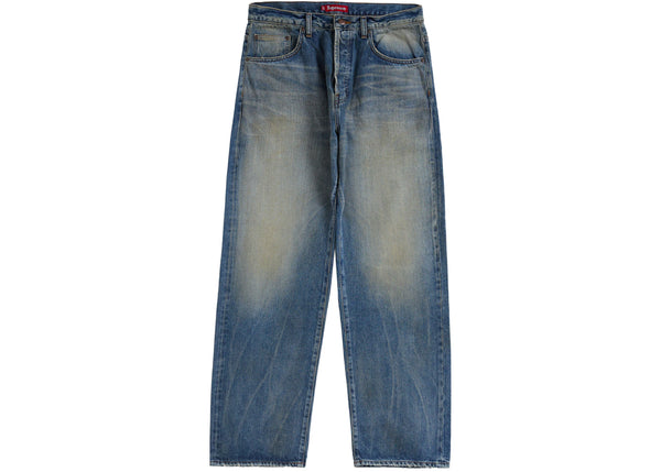 Supreme Distressed Loose Fit Selvedge Jean (SS24) Washed Indigo