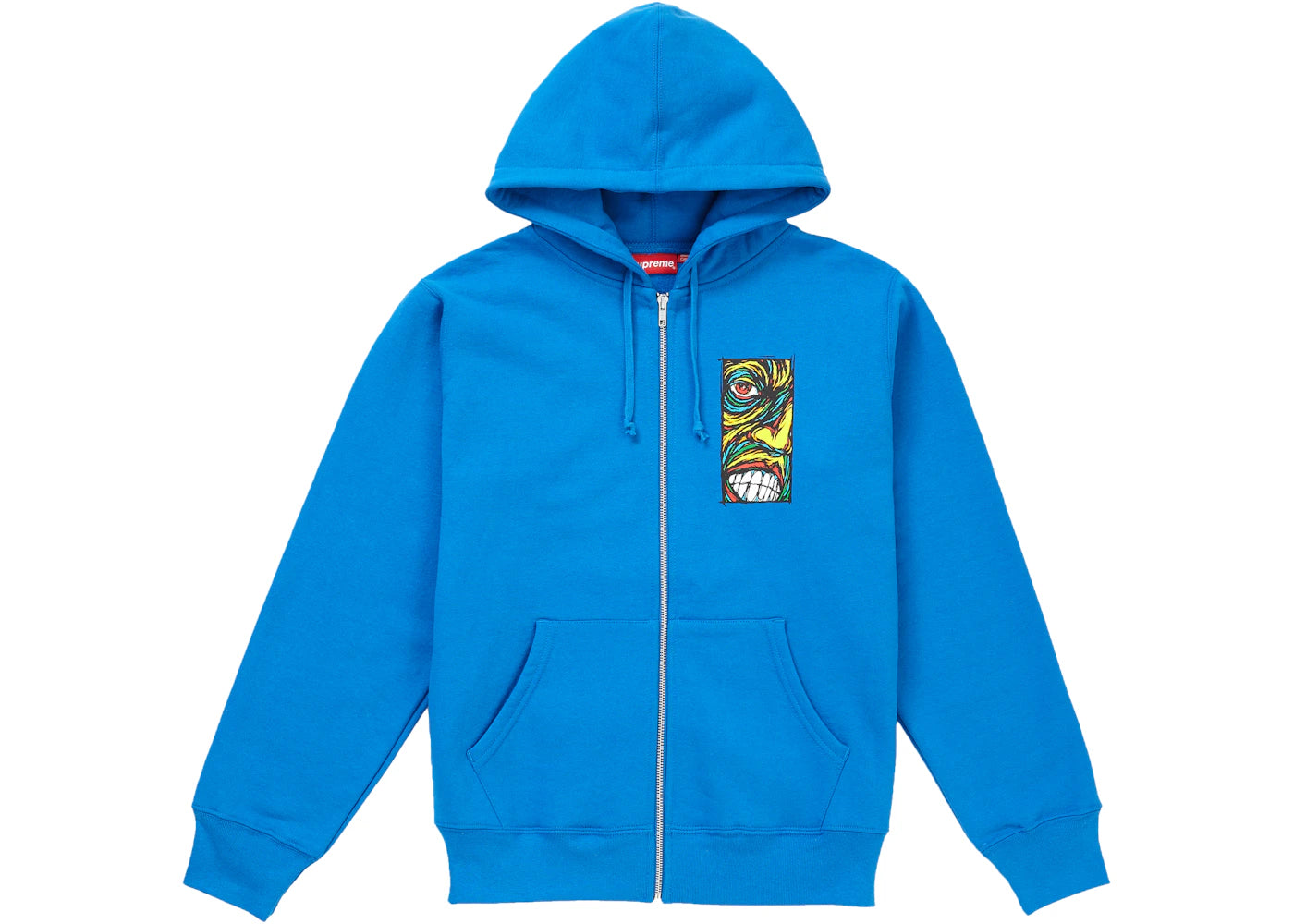 Supreme Disturbed Zip Up Hooded Sweatshirt Bright Blue