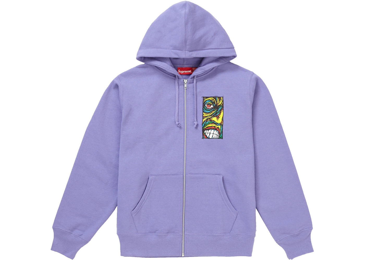 Supreme Disturbed Zip Up Hooded Sweatshirt Light Violet