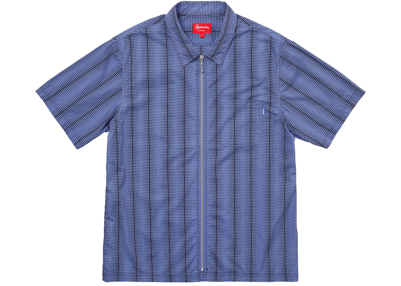 Supreme Dots Zip Up Shirt Light Blue