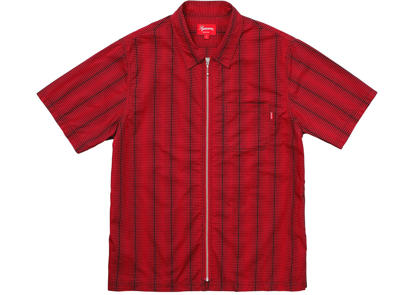 Supreme Dots Zip Up Shirt Red