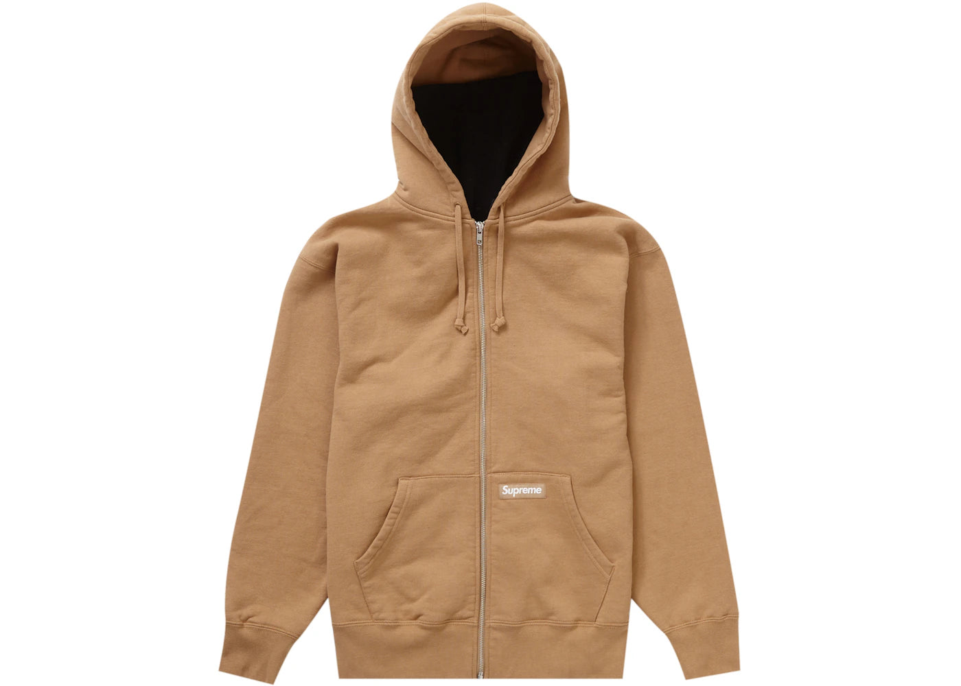 Supreme Double Hood Facemask Zip Up Hooded Sweatshirt Light Brown