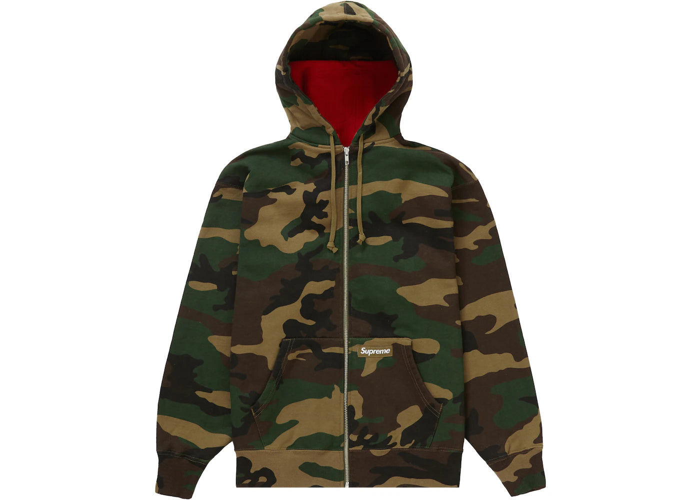 Supreme Double Hood Facemask Zip Up Hooded Sweatshirt Woodland Camo