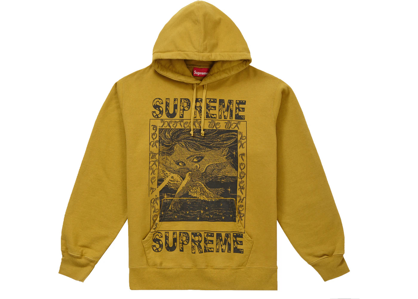 Supreme Doves Hooded Sweatshirt Dark Mustard