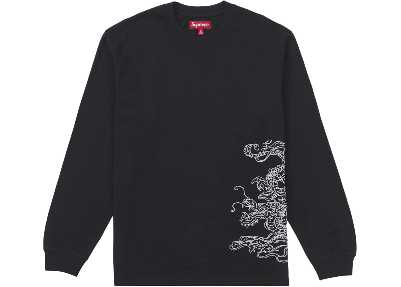 Supreme Dragon Embroidered L/S Top Black