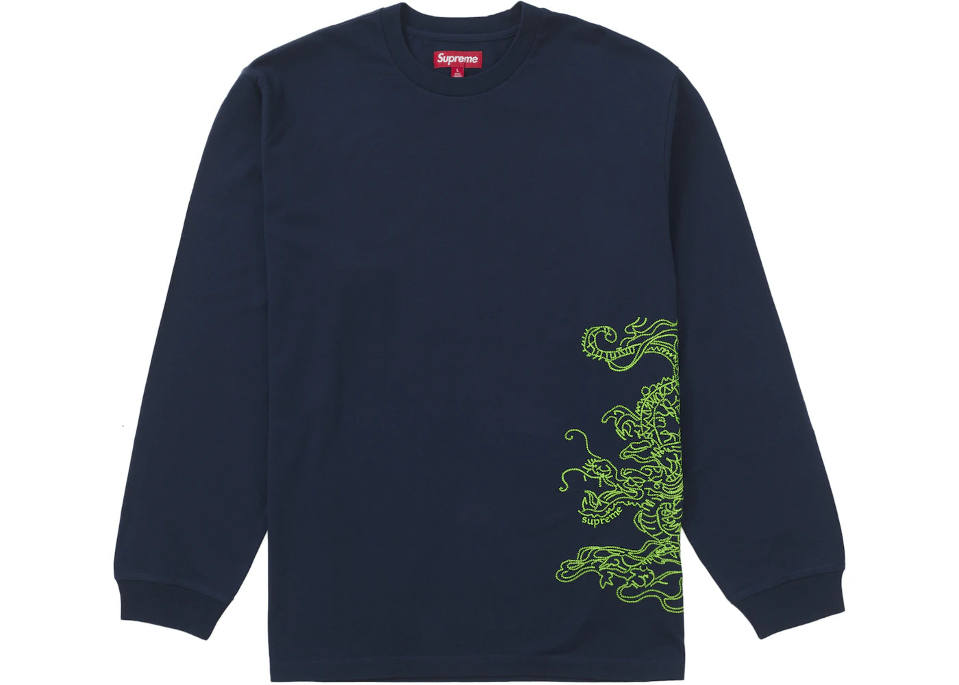 Supreme Dragon Embroidered L/S Top Navy