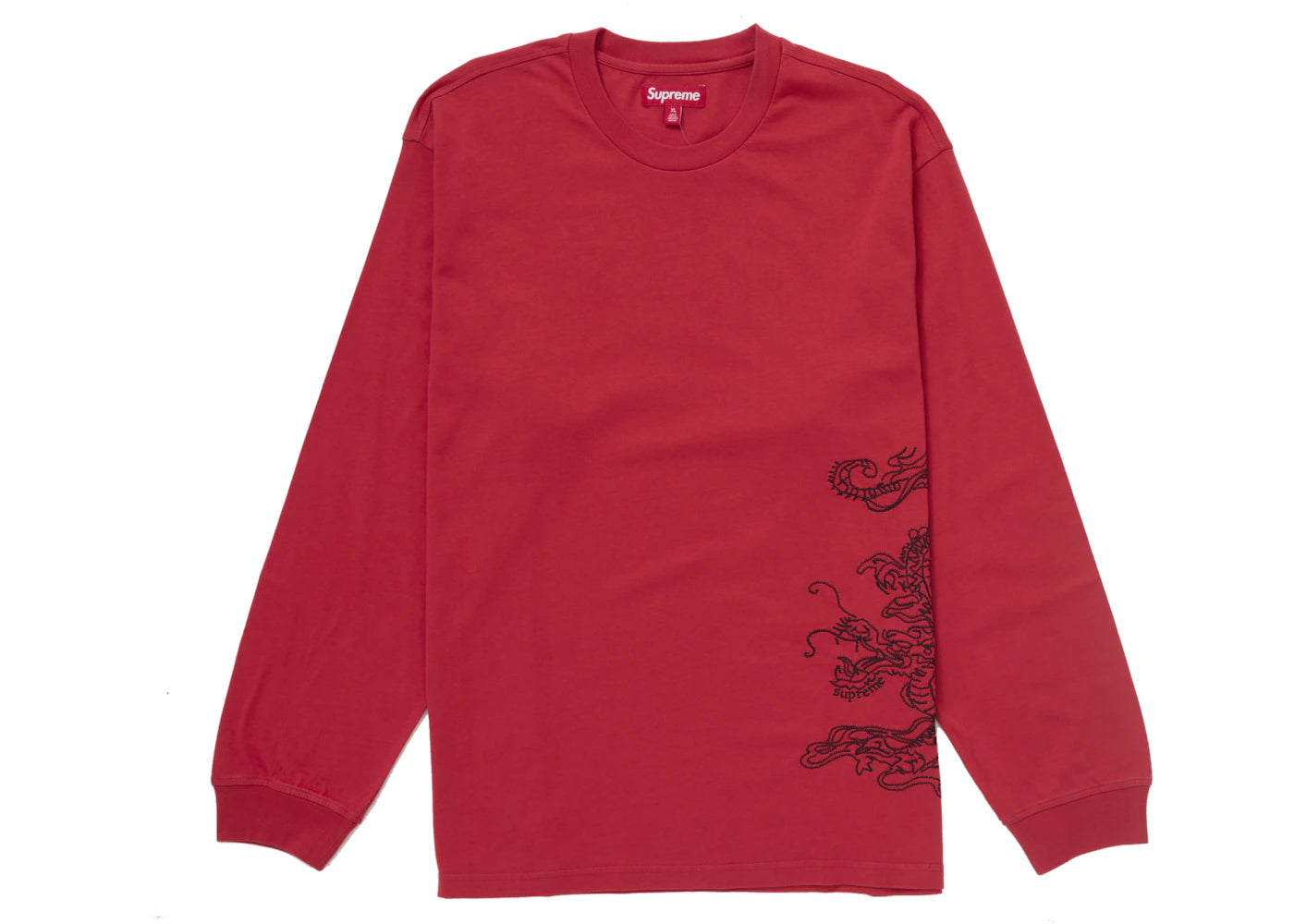 Supreme Dragon Embroidered L/S Top Red