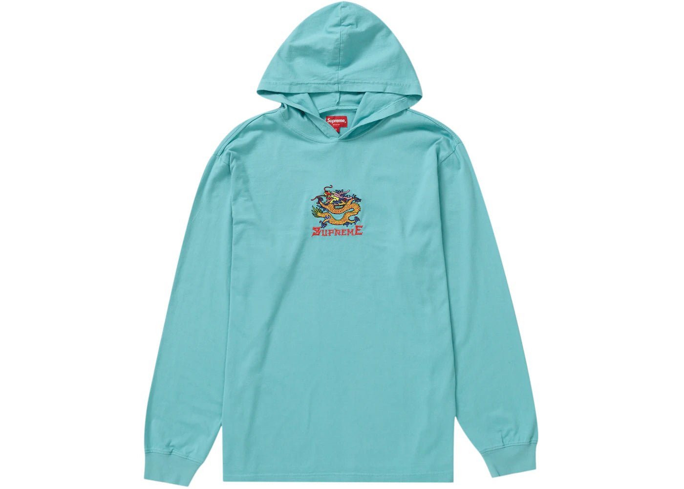 Supreme Dragon Hooded L/S Top Dusty Aqua