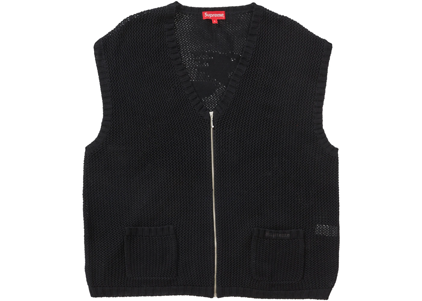 Supreme Dragon Zip Up Sweater Vest Black