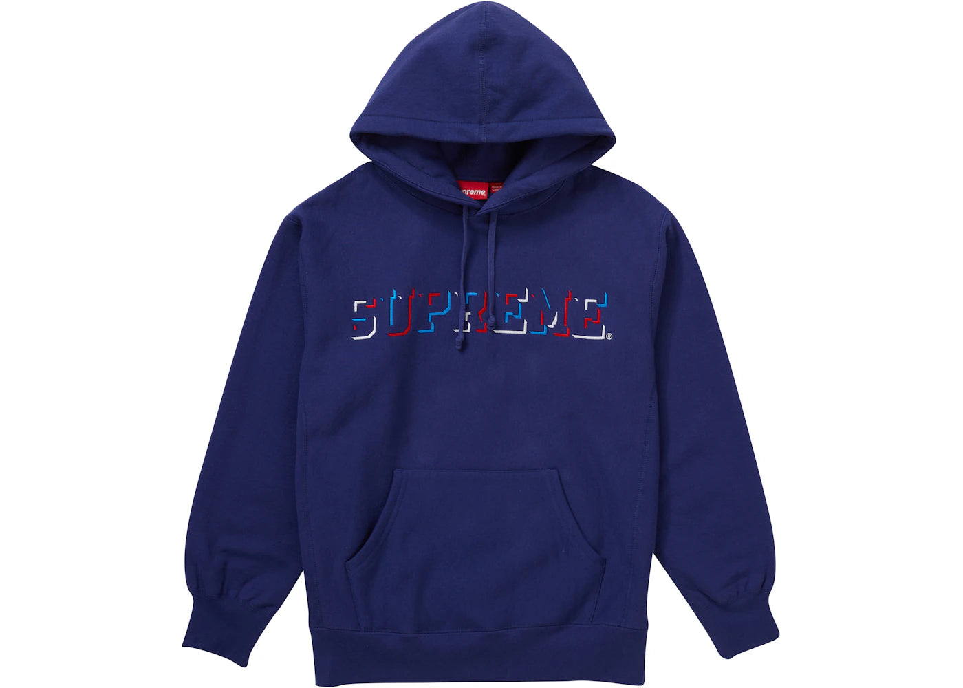 Supreme Drop Shadow Hooded Sweatshirt Washed Navy