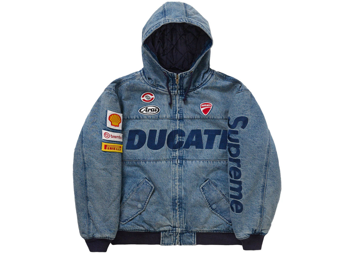 Supreme Ducati Hooded Work Jacket Denim