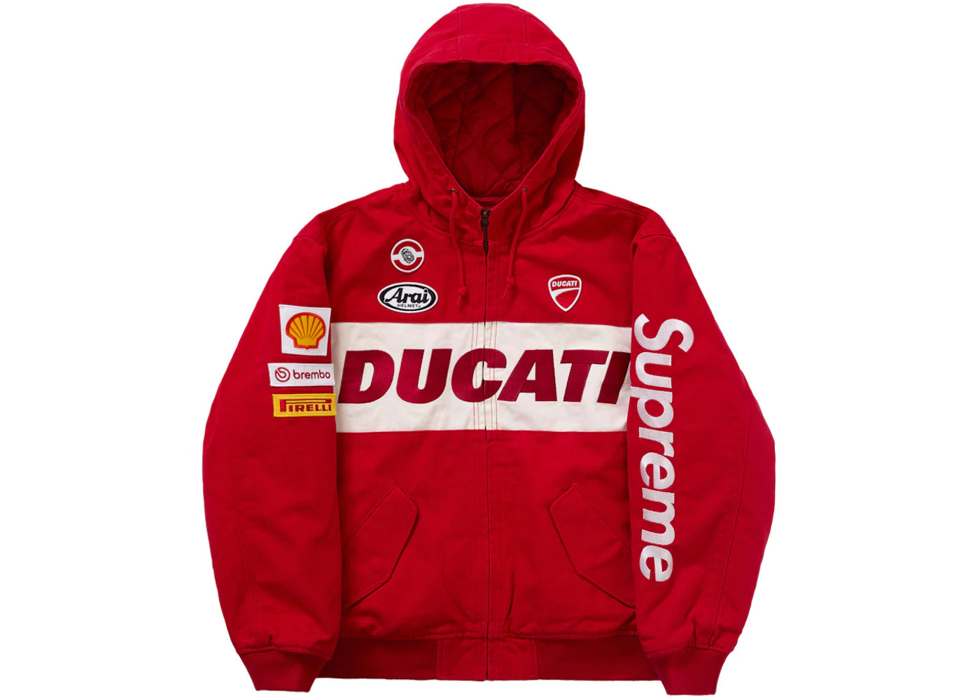 Supreme Ducati Hooded Work Jacket Red