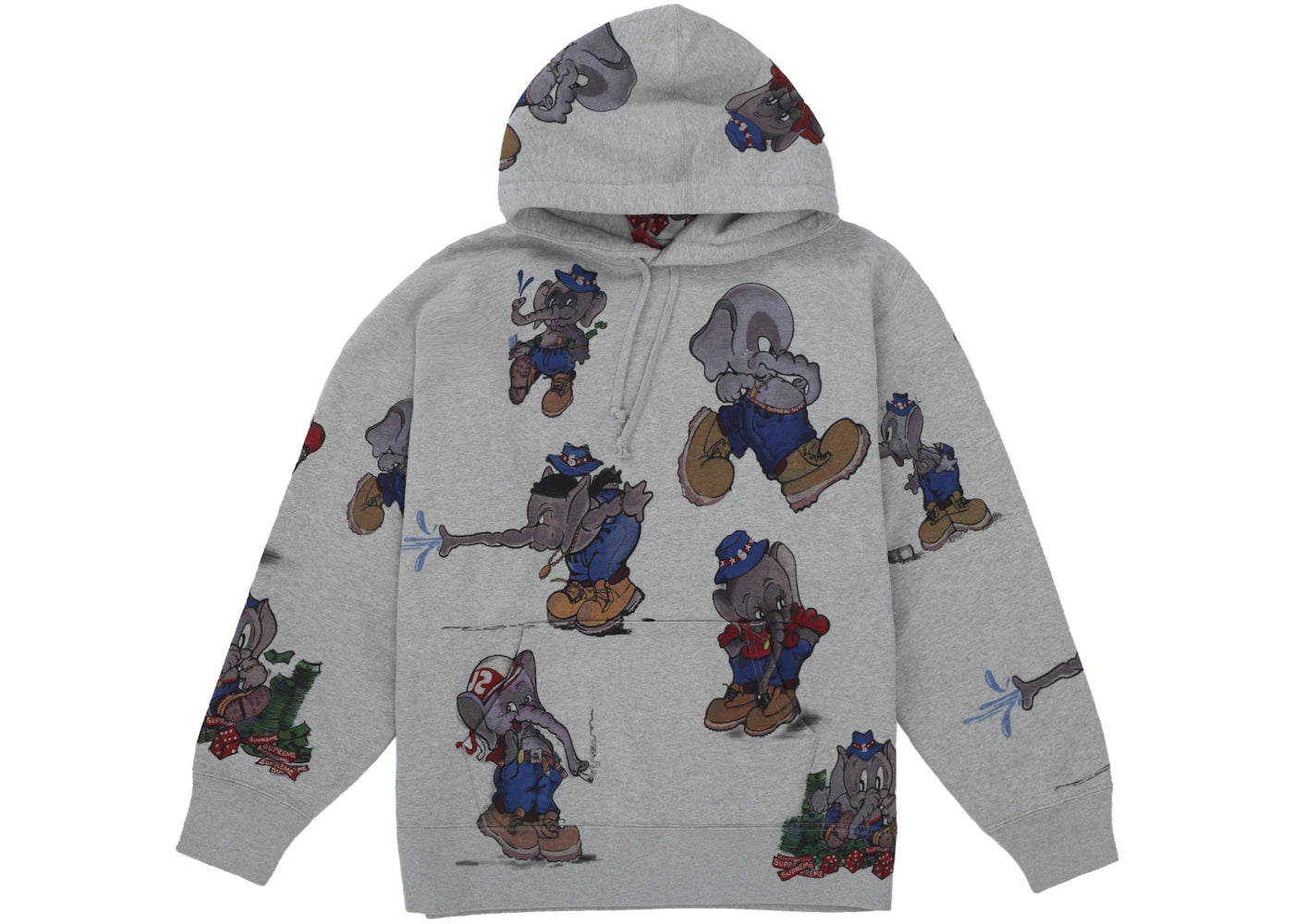 Supreme Elephant Hooded Sweatshirt Heather Grey