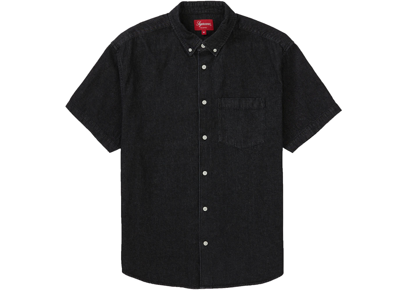 Supreme Embossed Denim S/S Shirt Black