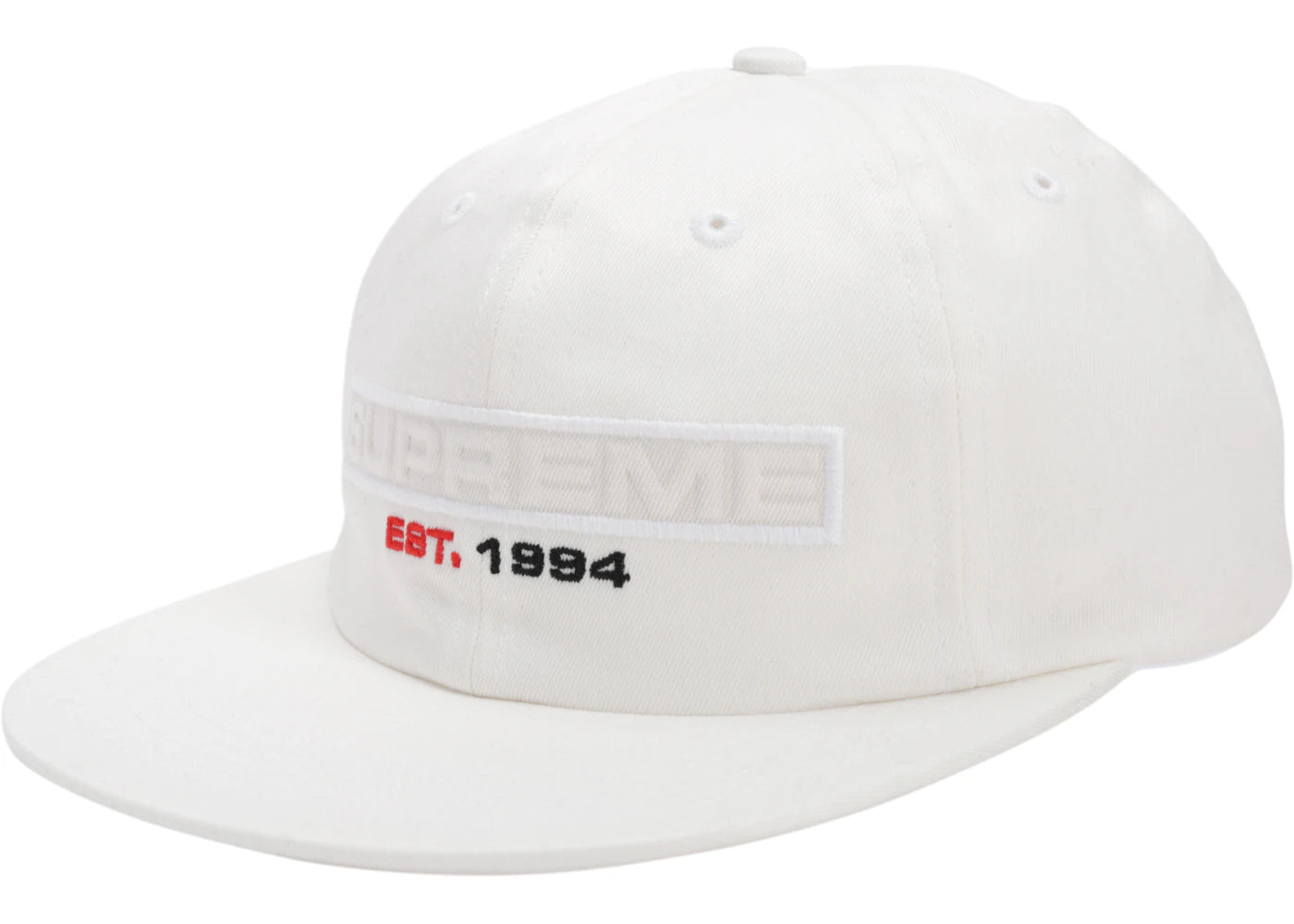 Supreme Embossed Logo 6-Panel White