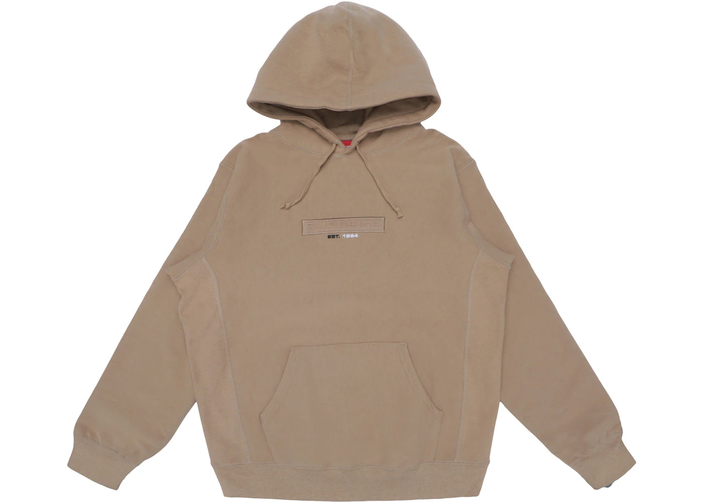 Supreme Embossed Logo Hooded Sweatshirt (SS18) Light Brown