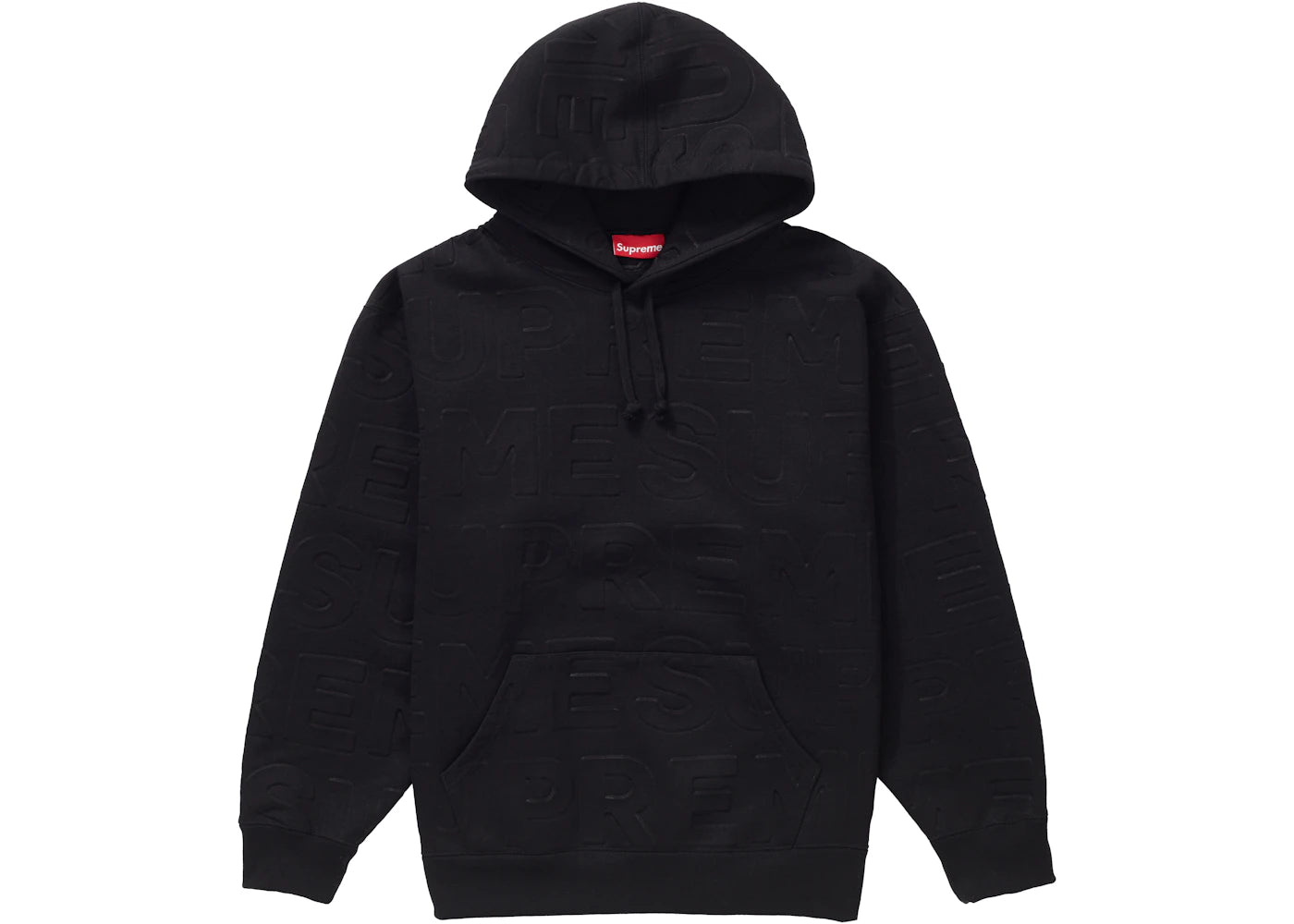 Supreme Embossed Logos Hooded Sweatshirt Black