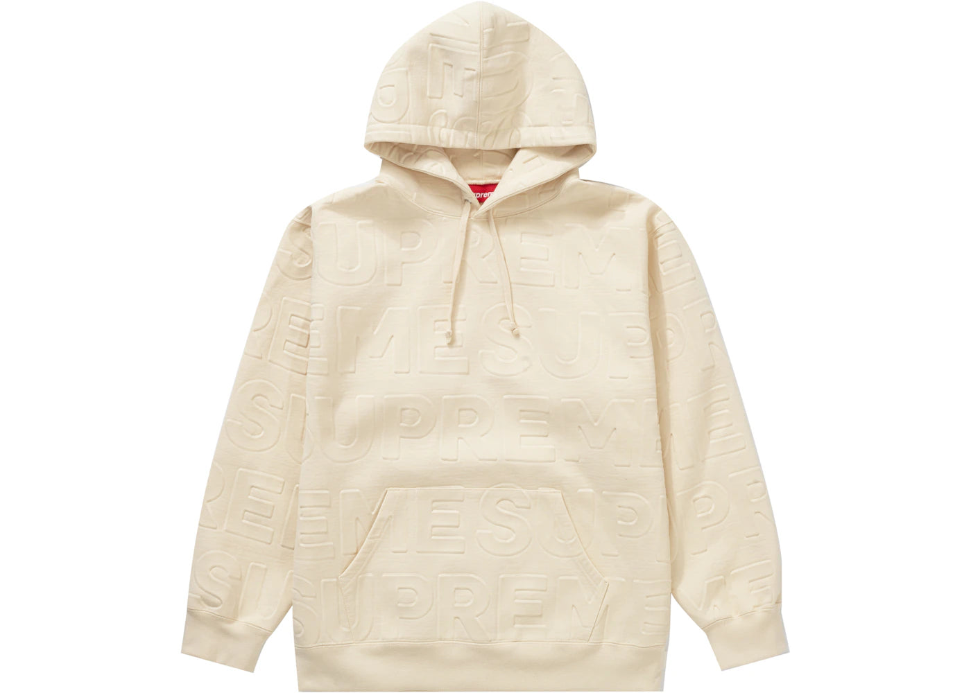 Supreme Embossed Logos Hooded Sweatshirt Natural