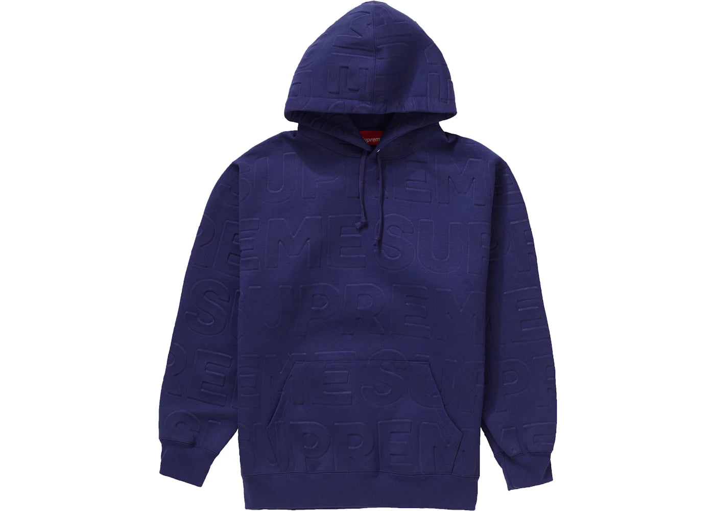 Supreme Embossed Logos Hooded Sweatshirt Washed Navy