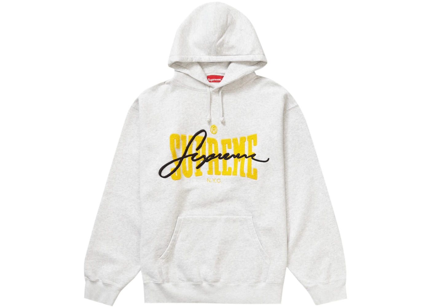 Supreme Embroidered Chenille Hooded Sweatshirt Ash Grey