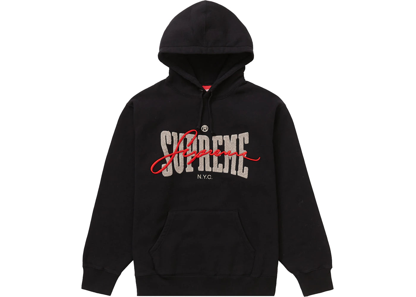 Supreme Embroidered Chenille Hooded Sweatshirt Black