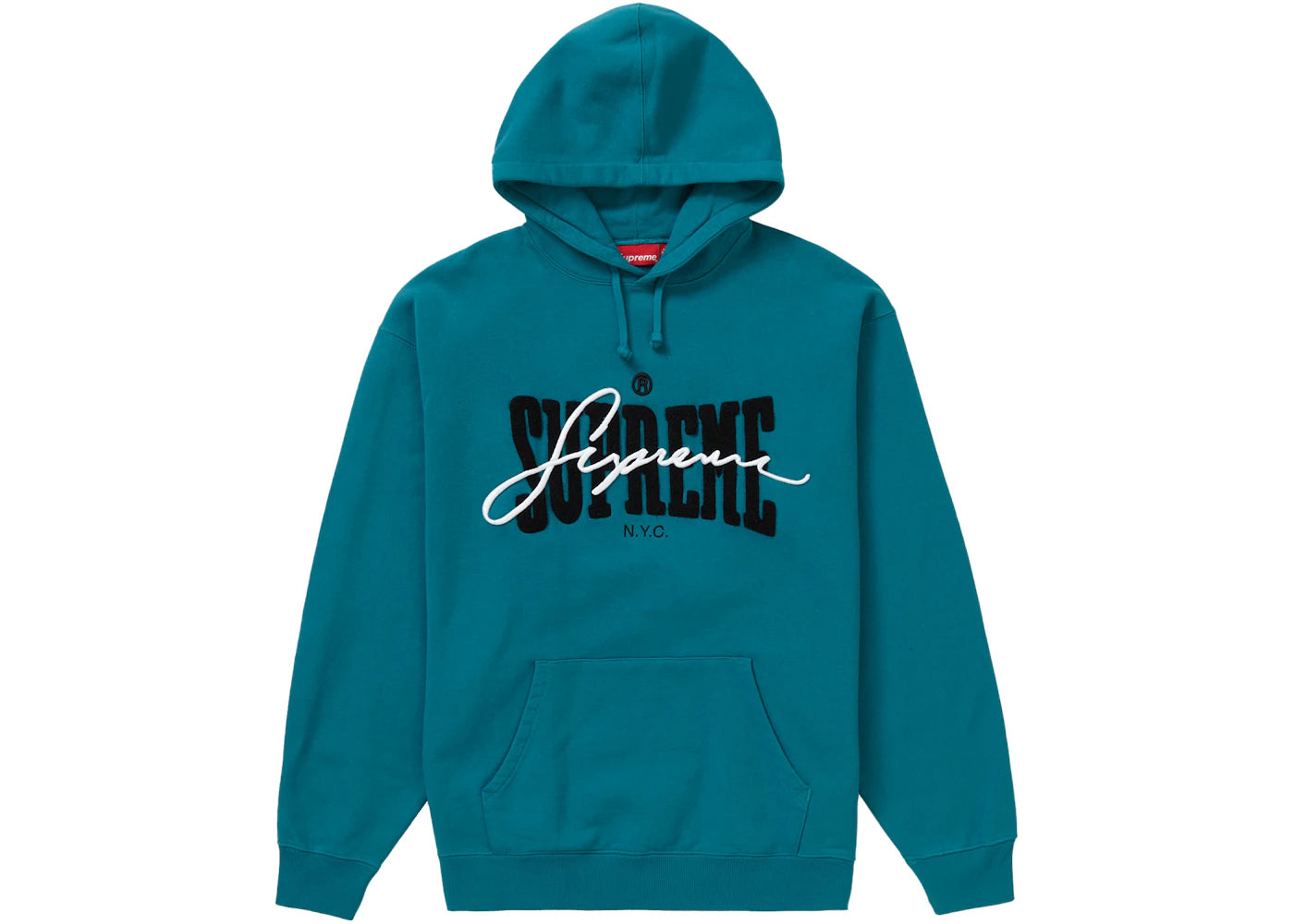 Supreme Embroidered Chenille Hooded Sweatshirt Dark Teal