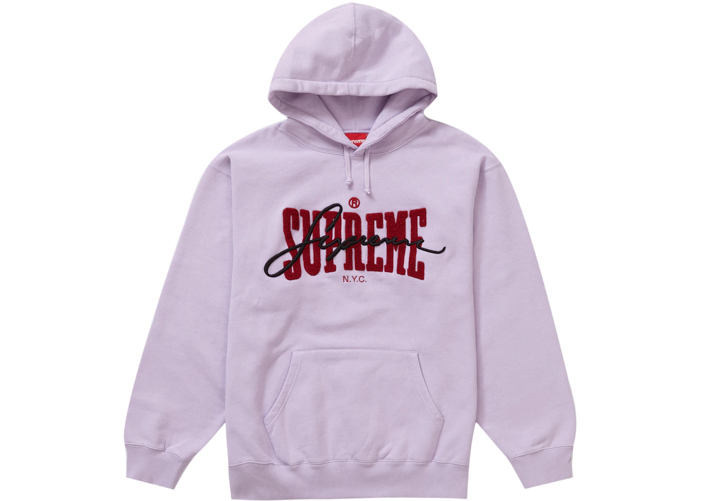 Supreme Embroidered Chenille Hooded Sweatshirt Pale Purple