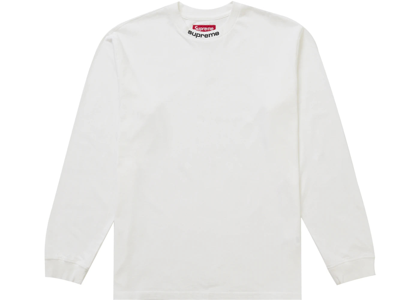 Supreme Embroidered Collar L/S Top White