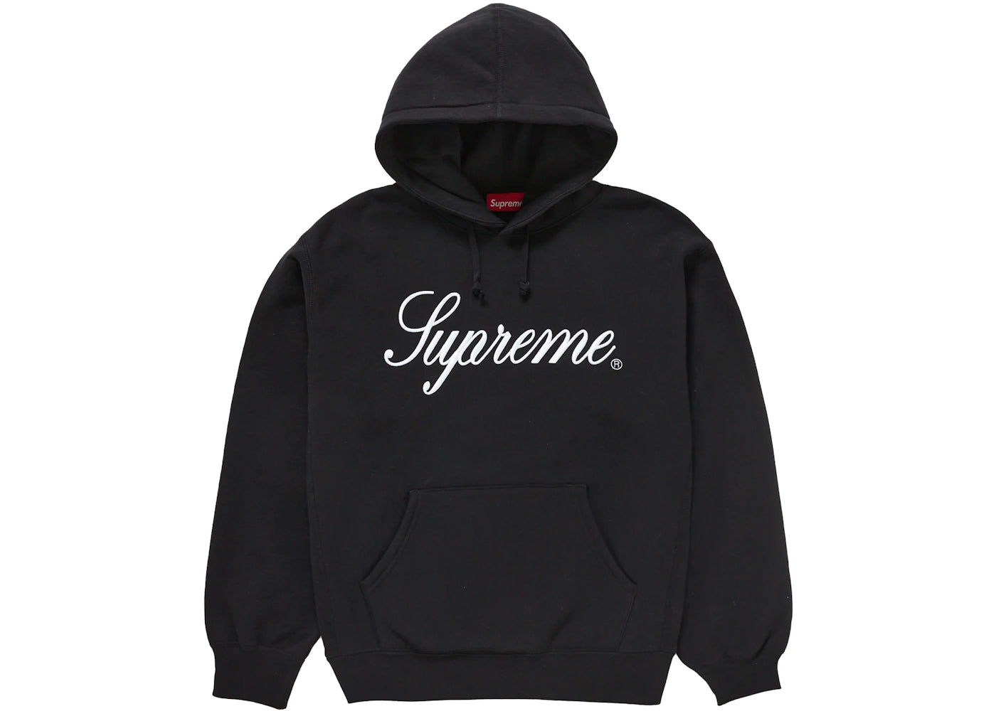 Supreme Embroidered Script Hooded Sweatshirt Black