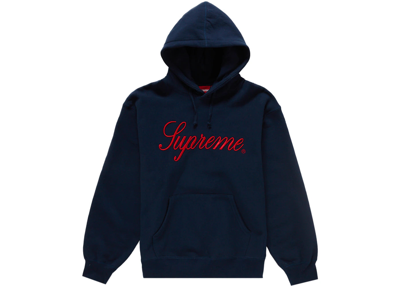 Supreme Embroidered Script Hooded Sweatshirt Navy