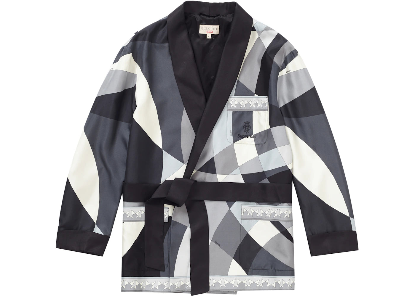 Supreme Emilio Pucci Silk Smoking Jacket Black