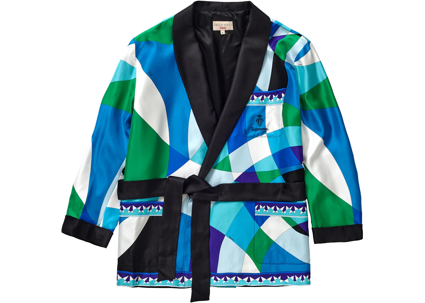 Supreme Emilio Pucci Silk Smoking Jacket Blue