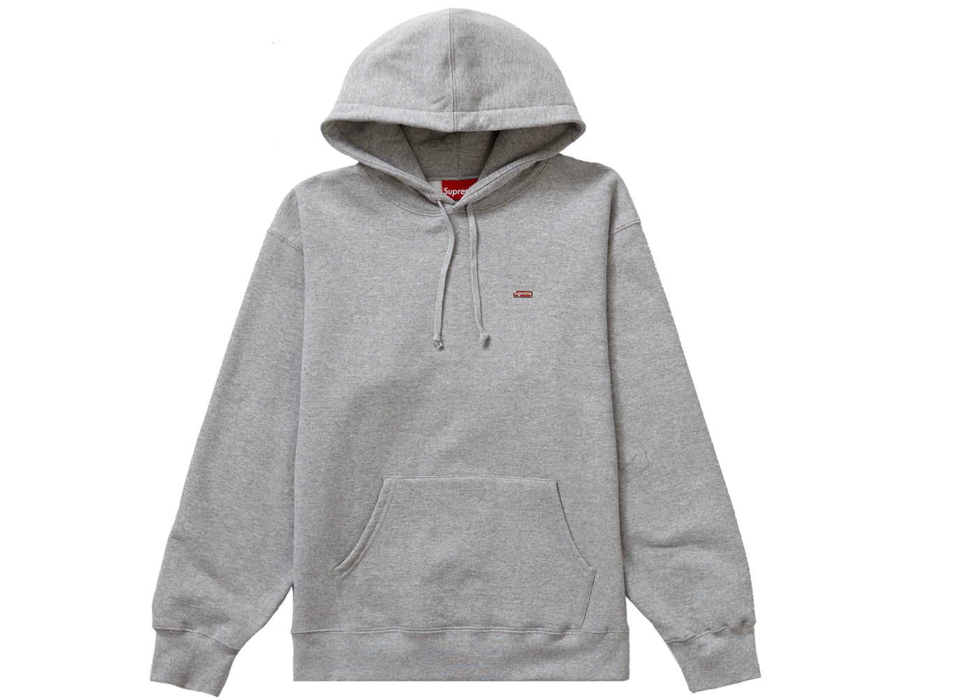 Supreme Enamel Small Box Hooded Sweatshirt Heather Grey