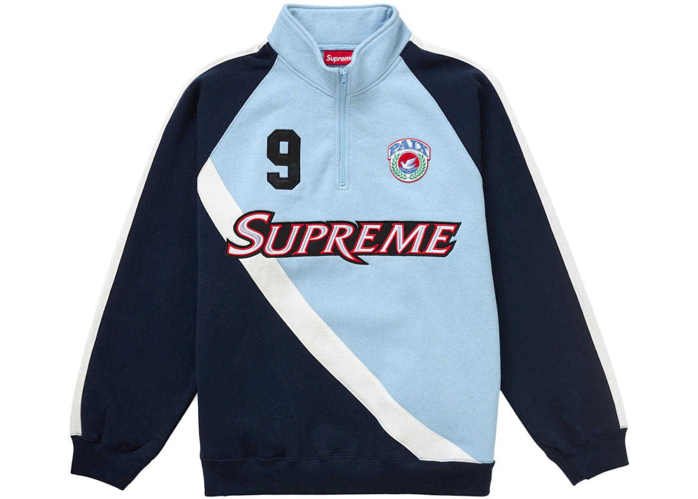 Supreme Equipé Half Zip Sweatshirt Light Blue