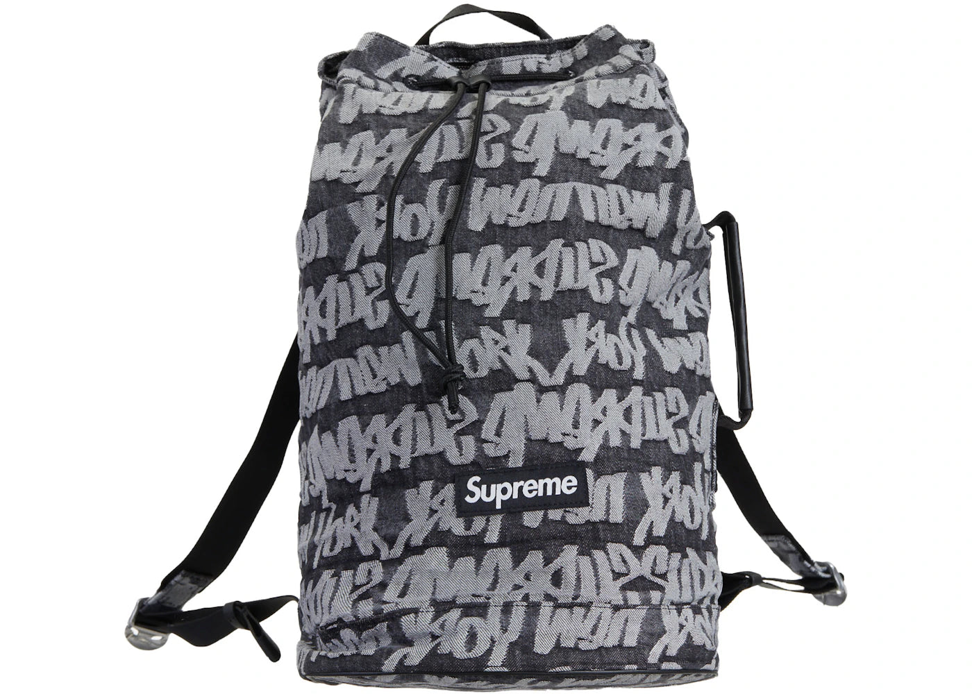 Supreme Fat Tip Jacquard Denim Backpack Black