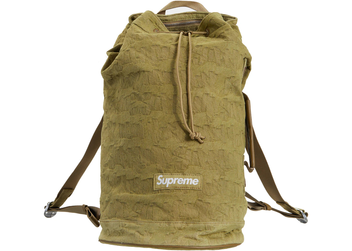 Supreme Fat Tip Jacquard Denim Backpack Olive