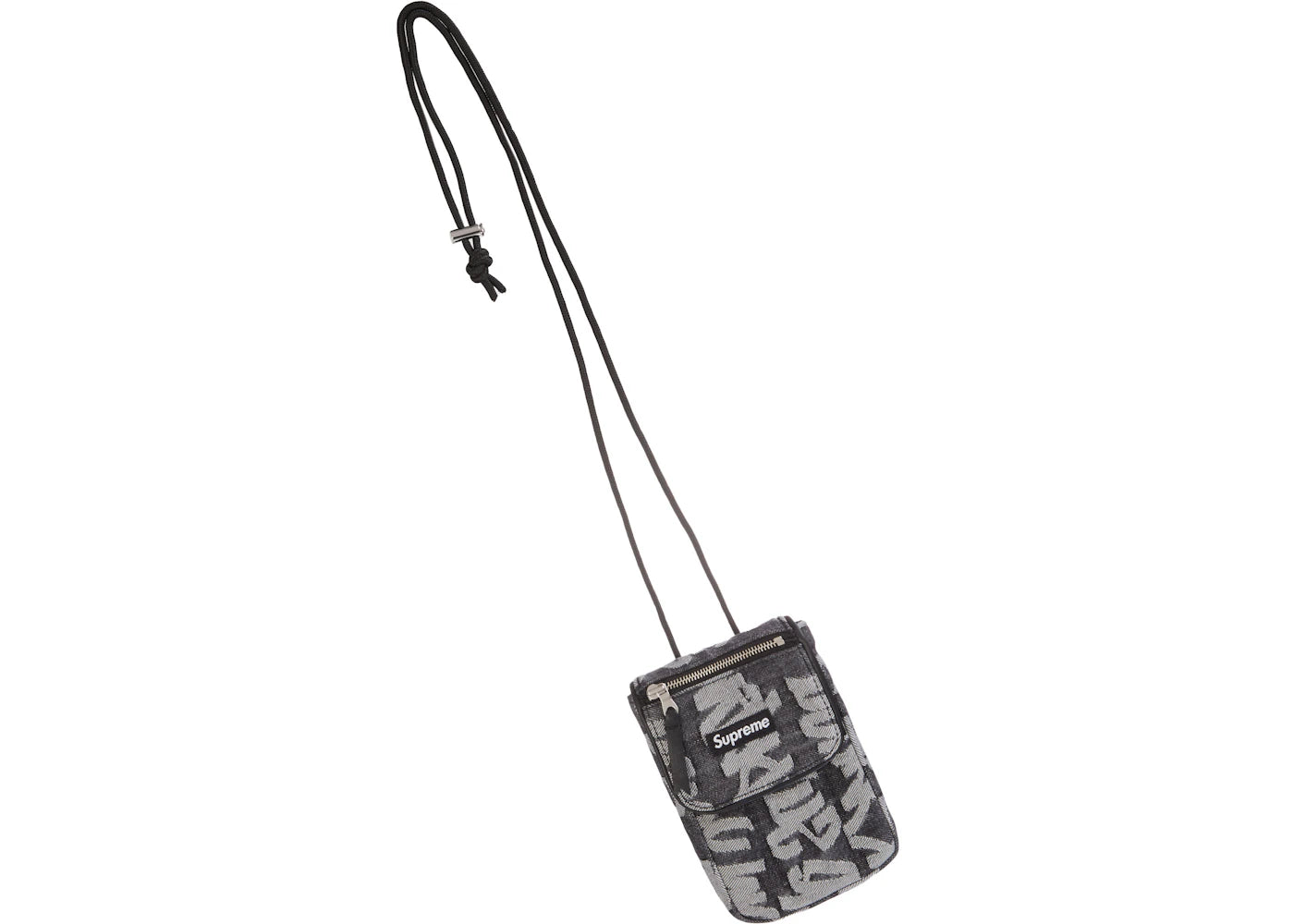 Supreme Fat Tip Jacquard Denim Neck Pouch Black