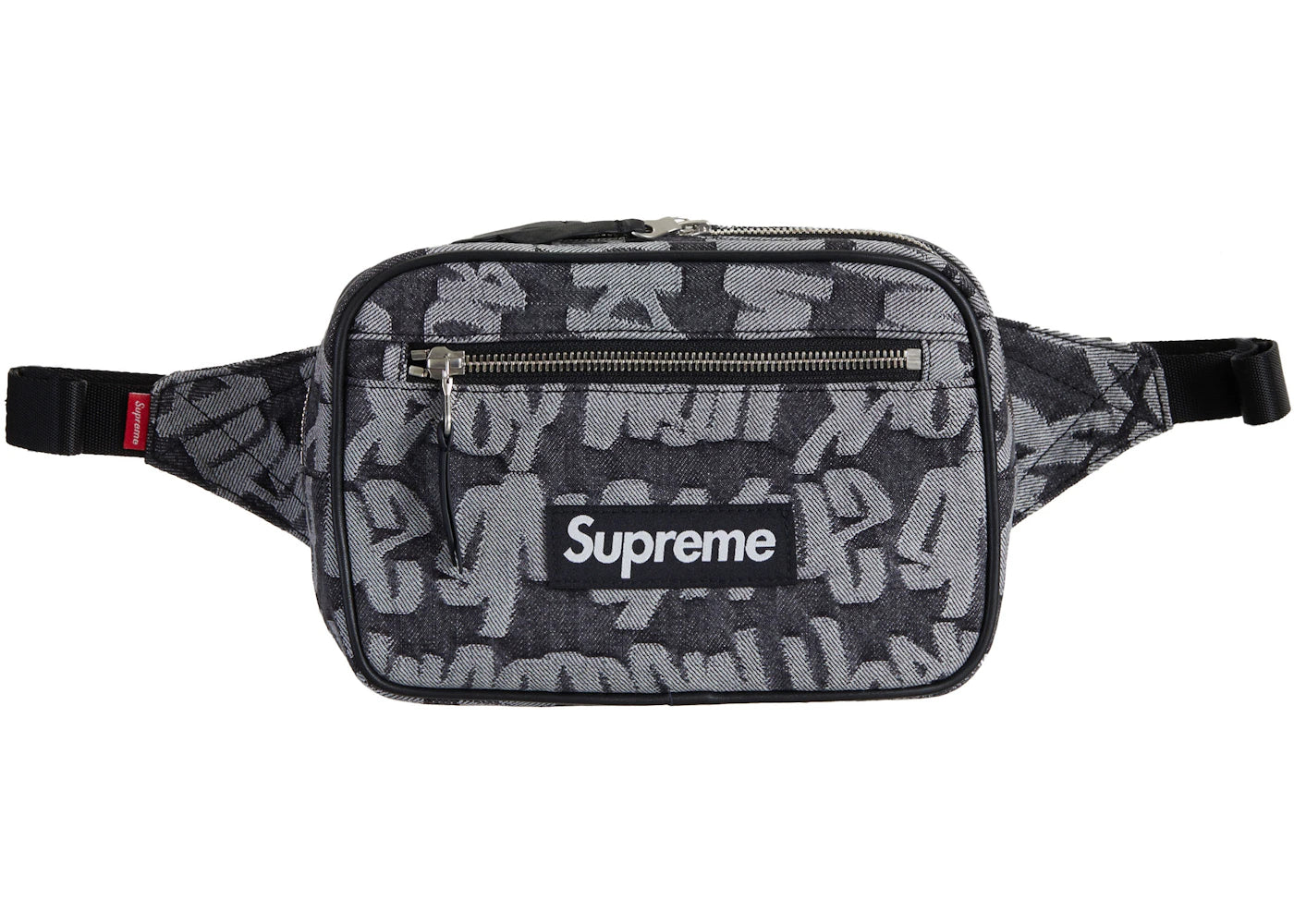 Supreme Fat Tip Jacquard Denim Waist Bag Black