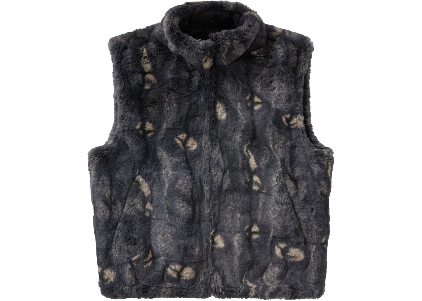 Supreme Faux Fur Hooded Vest Black