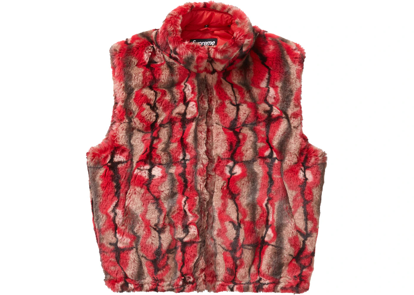 Supreme Faux Fur Hooded Vest Red