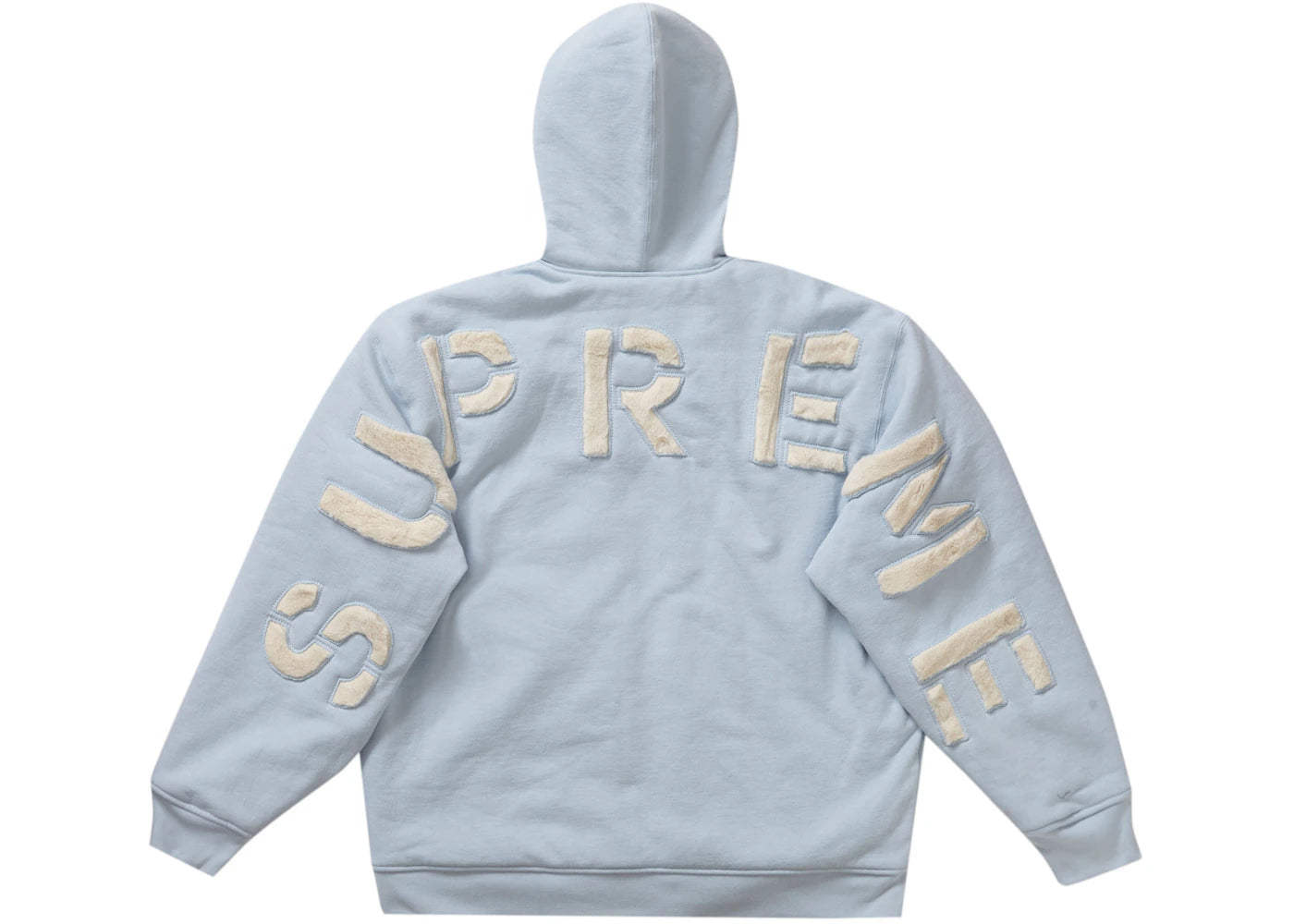 Supreme Faux Fur Lined Zip Up Hooded Sweatshirt Light Blue