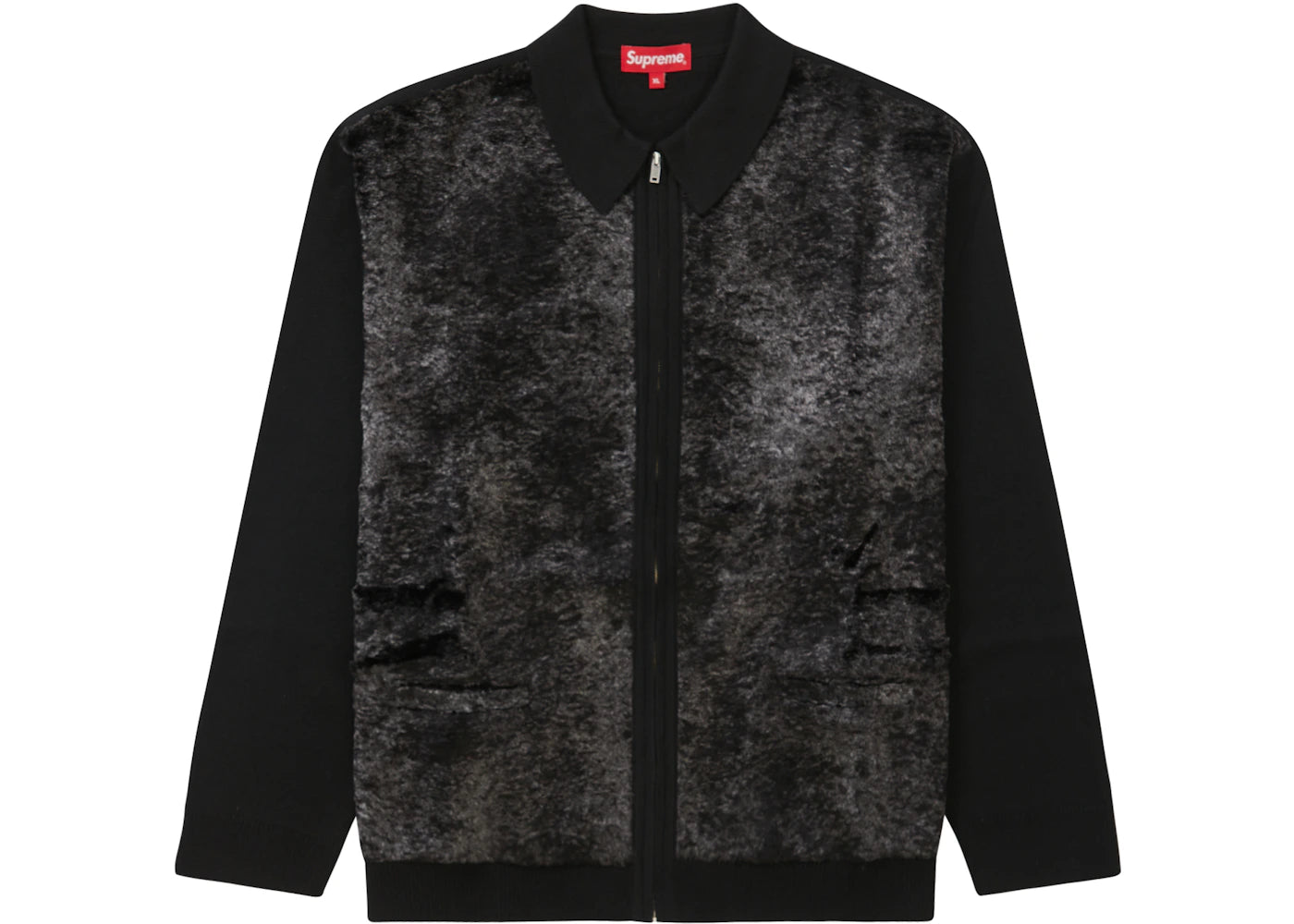 Supreme Faux Fur Zip Up Cardigan Black