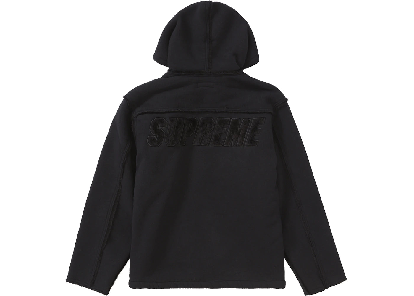 Supreme Faux Shearling Hooded Jacket Black