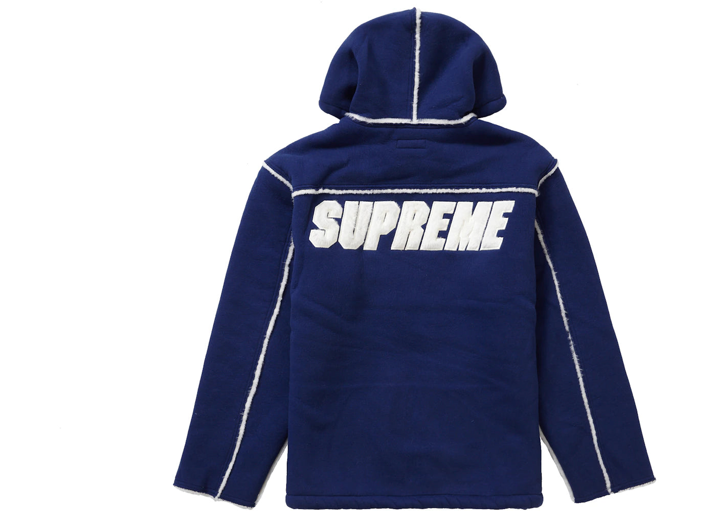 Supreme Faux Shearling Hooded Jacket Bright Navy